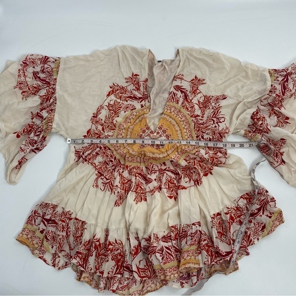 Free People Sunset Dreams Tunic Top Cream Boho Flowy Bollywood Small - Picture 8 of 12